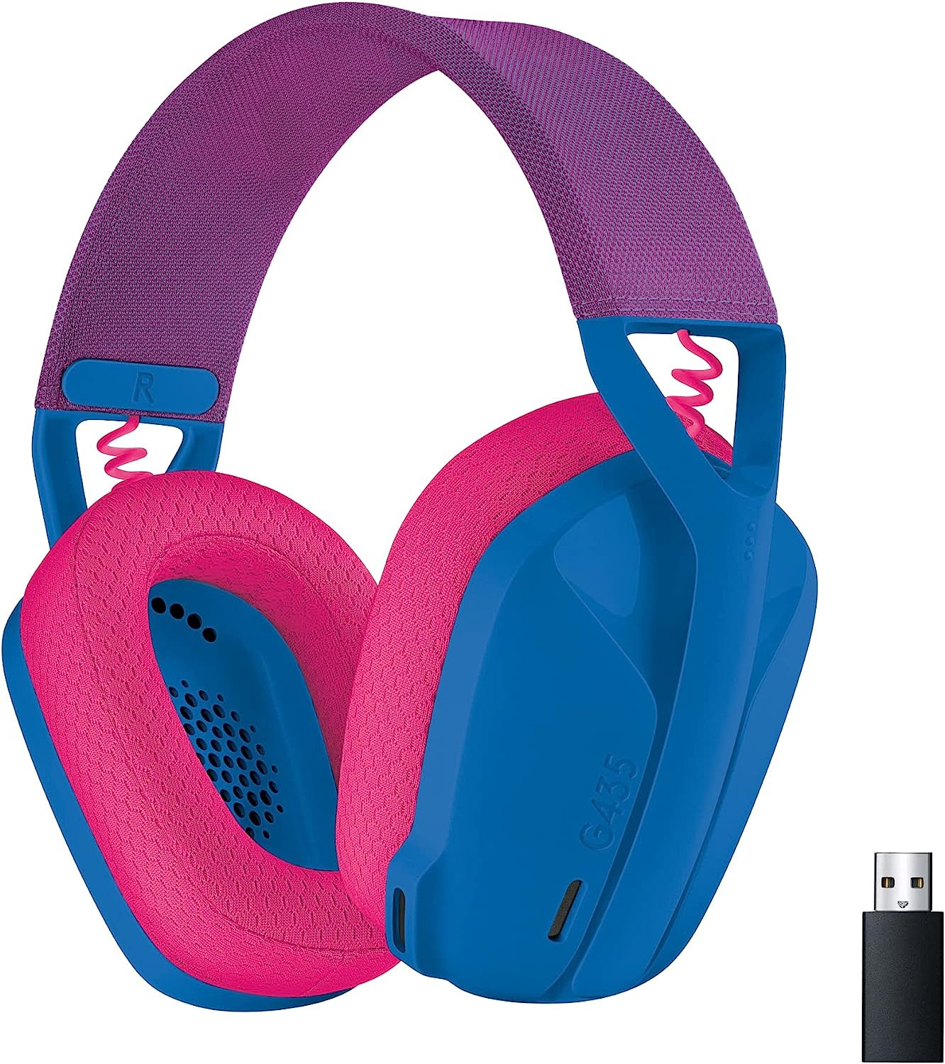 Logitech G435 LIGHTSPEED & Bluetooth sans Fil Casque Gamer, Casque léger circum-auriculaire, Micro intégré, Batterie de 18h, Compatible avec Dolby Atmos, PC, PS4, PS5, Mobile, Nintendo Switch - Bleu