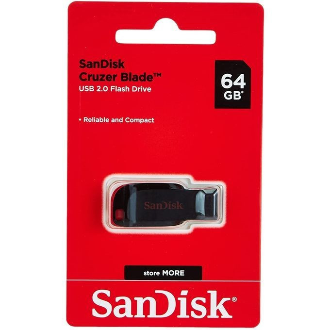 SanDisk Clé USB - 64GB - Noir - Cruzer Blade