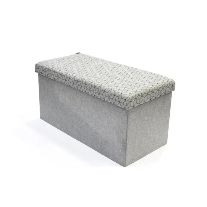 BANC & COFFRE DE RANGEMENT « MIRAGE » 80CM GRIS