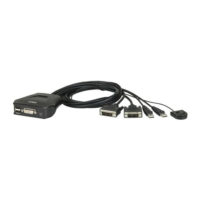 Commutateur KVM Câble DVI USB 2 Ports Avec Sélecteur De Port Distant - CS22D