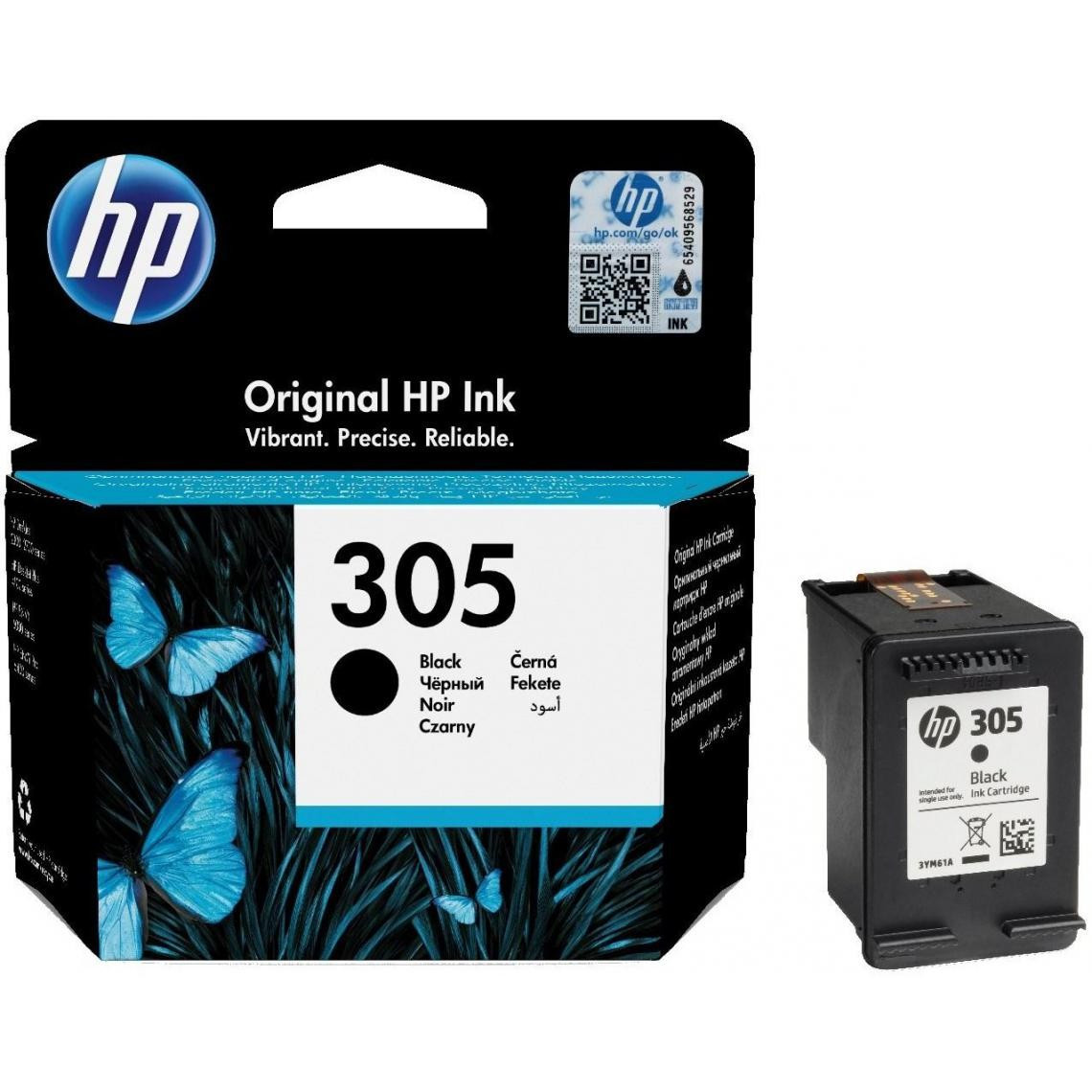 Cartouche d’encre noire HP 305 authentique