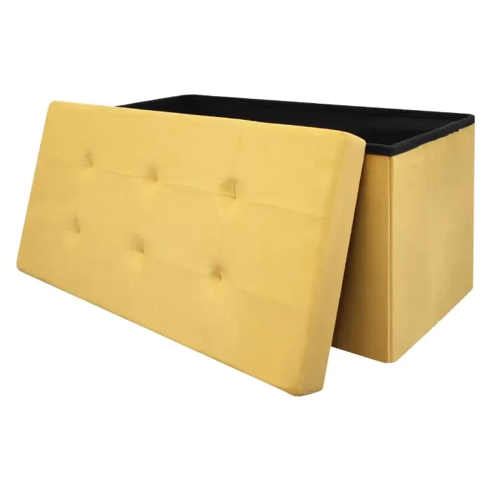 BANC & COFFRE DE RANGEMENT « PIKACHU » 80 CM MOUTARDE