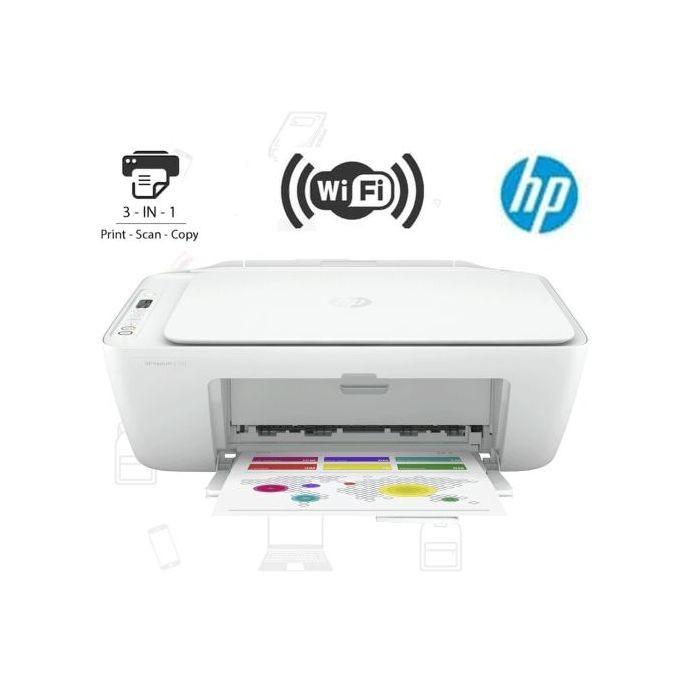 Imprimante Couleur 3-En-1 DeskJet 2710 - Wifi - Impression - Photocopie - Scanner - Blanc