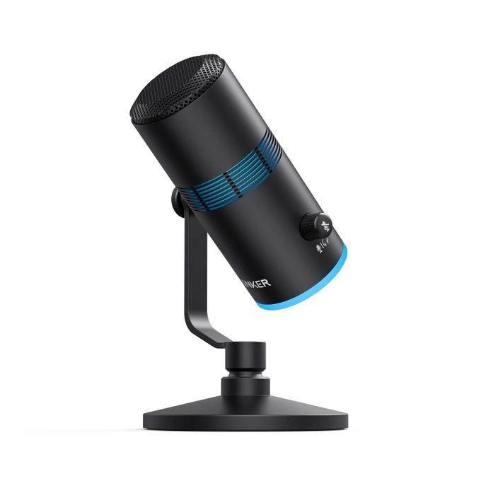 Anker PowerCast M300, Microphone USB pour PC, Qualité Vocale en Streaming, Gaming, Twitch, Youtube, Sortie Casque, Contrôle du Gain et Mute, Compatible Plug-and-Play pour Appareils