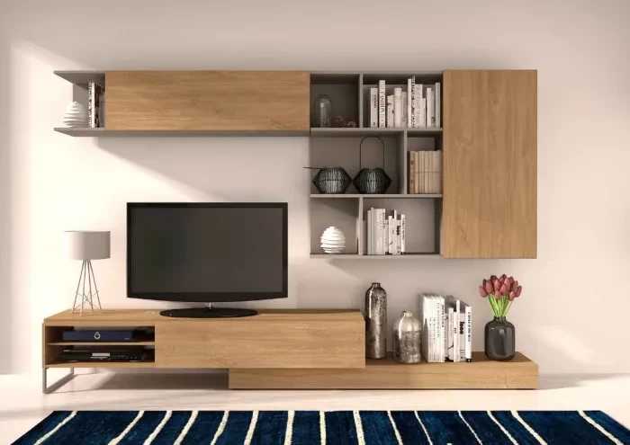 MEUBLE TV DESIGN « LUDOLY XXL » 300CM KANSAS & GRIS