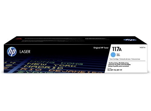 Cartouche de toner laser authentique HP 117A, cyan