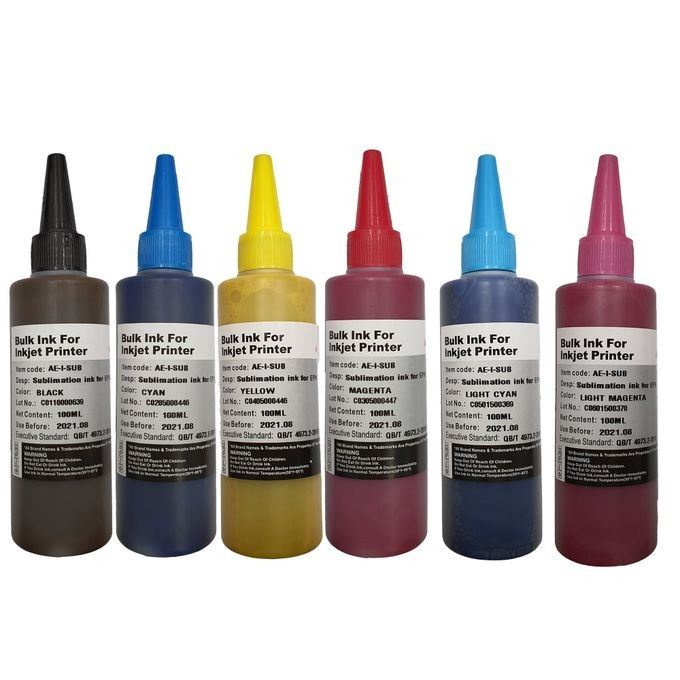 Bouteille D'encre Sublimation - 6 Couleurs - Compatible Epson - 100ML