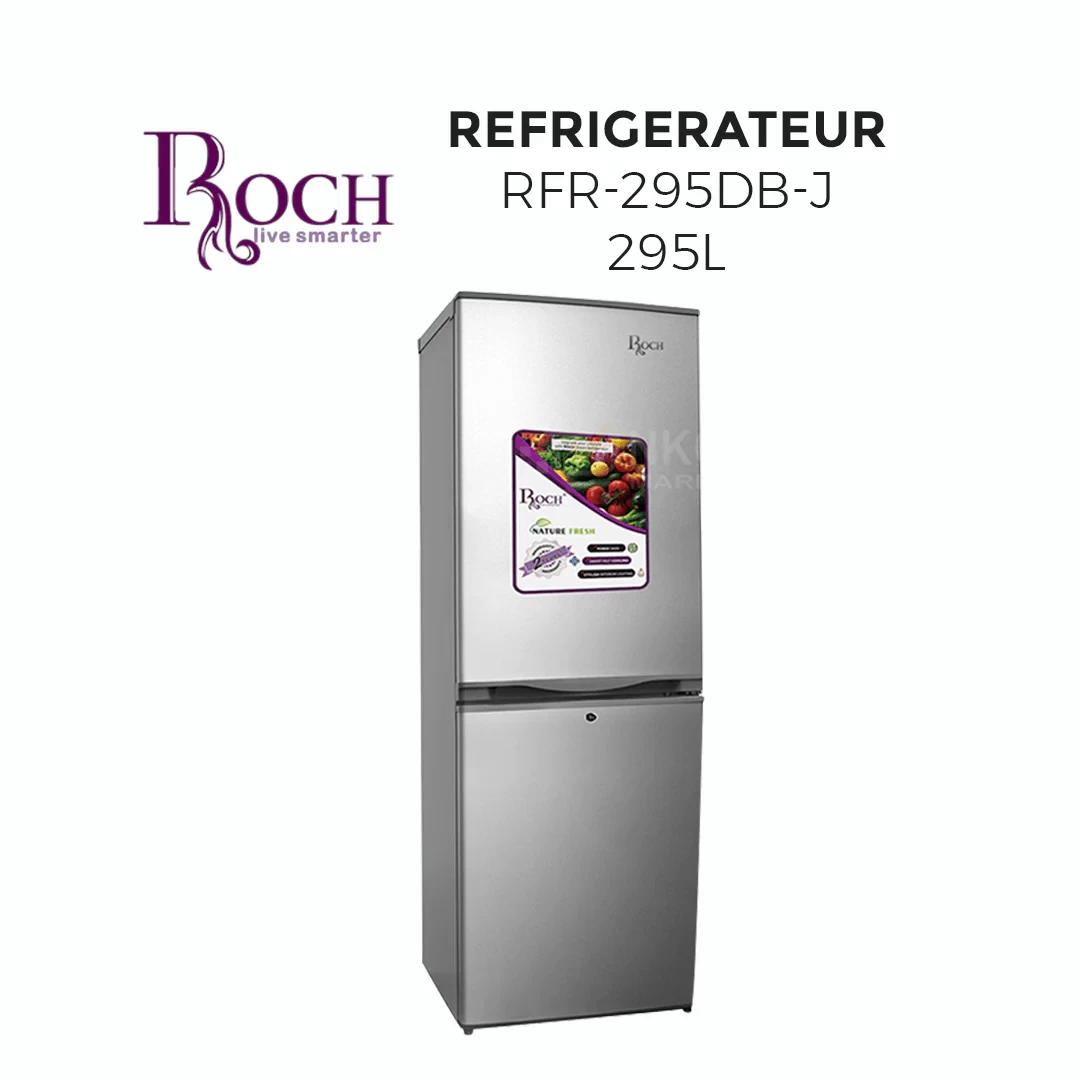 Réfrigérateur Roch – RFR – 295DB-J – 295L – Gris – 12 Mois