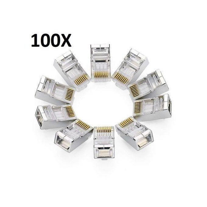 Connecteur RJ45 - Blindée - 100 Pièces