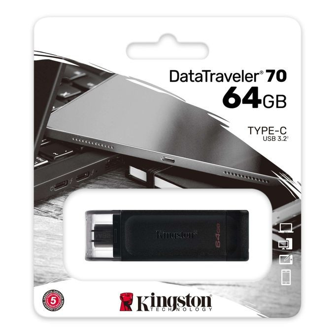 Clé USB Type C - Kingston 64GB - DataTraveler 70