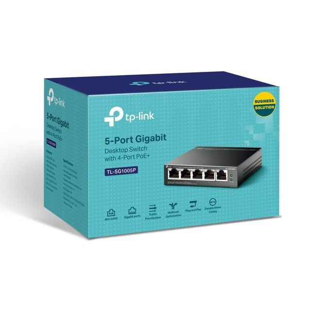 Switch De Bureau 5 Ports Gigabit Avec 4 Ports PoE - TP-Link - TL-SG1005P